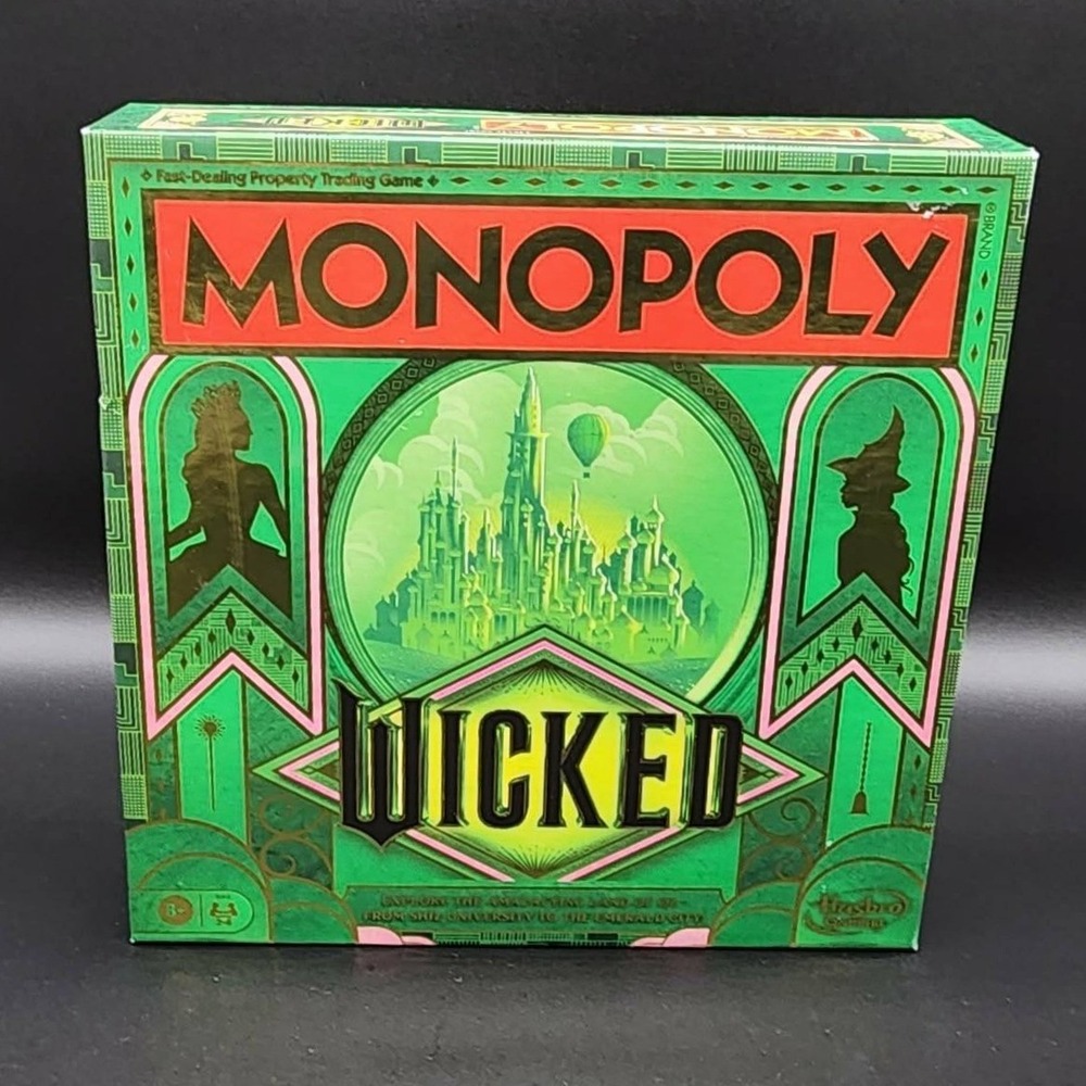 Hasbro Monopoly Board Game Green‎ Wicked Movie Edition G1312 New Open Box